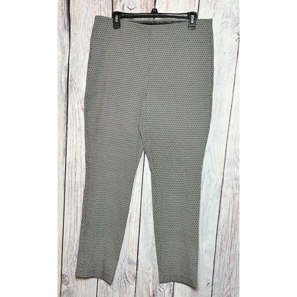 Chico's So Slimming Black/White Diamond Brigitte Slim Ankle Pant Size 2/34